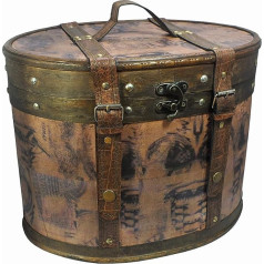 Safe 36569 Деревянный футляр, овальная шляпная коробка, свадебные подарки, подарки для жениха и невесты, деревянный сундук с ручкой, свадебный с