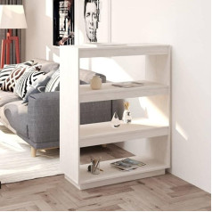 Wifese Книжный шкаф, 80 x 35 x 103 см, 3 отделения, разделитель комнаты, деревянная полка, маленькая полка для гостиной, кабинета, офиса, полка-куб, бе
