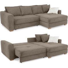 Luma-Home Schönes Für Dein Zuhause 15155 Угловой диван с пружинным блоком 288 x 186 см, спальным местом, функцией сна с площадью лежания 3 м², оттоманкой слева ил