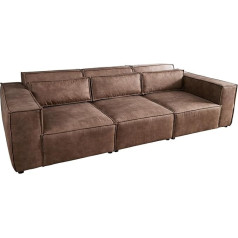 Riess Ambiente riess-Ambiente Design Bossa Nova 3-Seater Sofa 255 cm Antique Taupe Microfibre Including Cushion 3-Seater Sofa XXL Sofa XXL Couch