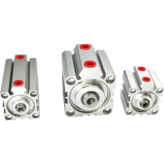 SDA16/20/25/32/40 mm Bohrung Pneumatischer Kompakt 5 10 15 20 25 30 35 40 mm Hubdoppeltwirkender Pneumatikzylinder (Farbe: Hub 10 mm, Größe: 40 mm)
