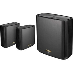 ASUS Ai Mesh AX-WLAN System XT8 (комплект из 2-в-1 Mesh-точек доступа, AX6600 WiFi, 3X Gigabit LAN, 2.5G WAN, App Control, Roaming, AiProtection) черный + маршрутизатор ZenWiFi AX (XT8) (1 + 1)