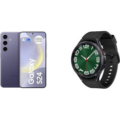 Samsung Galaxy S24 AI Smartphone Android Мобильный телефон без контракта Galaxy Watch6 Classic Smart Watch, черный