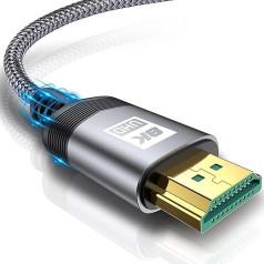 Короткий HDMI кабель 50 см 8K, AviBrex Ultra HD 48Gbps Ethernet High Speed 8K @ 60Hz, 4K @ 120Hz, HDCP 2.2 & 2.3, UHD HDR 10+, Dolby Vision, 3D, VRR, совместим с PS5/4.8K Gaming, TV, Blu-ray Player,