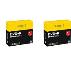 Intenso 4811652 Заготовки DVD+R, с печатью, 4,7 Гб, скорость 16x, 10 штук в тонком футляре (упаковка из 2)