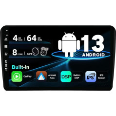 SXAUTO Android 13 Autoradio für Audi A3 8P 8PA S3 RS3 (2003-2013) - Eingebaut Carplay/Android Auto/DSP - LED Kamera + MIC - 4G+64G - DAB 360-CAM Lenkradsteuerung Fast-Boot WiFi AHD - 2 Din IPS 9 Zoll