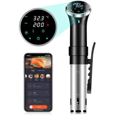 Sous Vide Garer, WiFi Sous Vide Stick 1100W Precision Cooking Pot Immersion Circulator with Reservation Timer and Temperature 25-95°C, IPX7 Waterproof for Christmas Food Beef Steak Low Oil and Low Fat