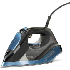 BLACK+DECKER BXIR2801E - Dampfbügeleisen, 2800 Вт, Keramik, 180 г/мин Dampfstoß, Dauerdampf 45 г/мин, Selbstreinigungsfunktion, Doppelter Antikalkfilter, Automatische Abschaltung, Blau/Gold