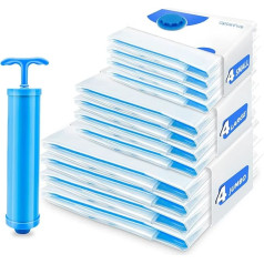 Captainfive Вакуумные мешки для одежды, одеял, 12 штук, 3 размера (4 x 100 x 80 см + 4 x 80 x 61 см + 4 x 60 x 41 см) Вакуумные мешки для хранения одежды Мешок для пут