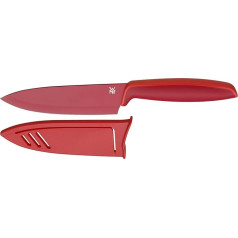 WMF Touch Kochmesser 24 см, Messer mit Schutzhülle, Spezialklingenstahl antihaftbeschichtet, scharf, Klinge 13 см, rot