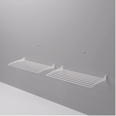 Foxydry Fold Wall Clothes Airer, вертикальная сушилка для одежды для использования в помещении и на улице из алюминия и стали (2 x 60 см, белый))