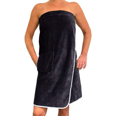 HOMELEVEL Saunakilt für Damen und Herren mit Klettverschluss und Tasche aus 100% Baumwolle Sauna Kilt Sarong