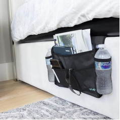 Vive Bedside Caddy - подвесной органайзер для кровати - сумка для хранения для двухъярусной кровати в общежитии колледжа - 8 больших карманов с отдел