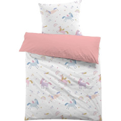 MUSOLEI Постельное белье Единорог 135 x 200 см Детское постельное белье для девочек 3D принт Мультфильм Пододеяльник и 1 наволочка 80 x 80 см для детей