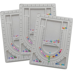 Pangmao 3 Pieces Bead Design Board Bracelet Design Board Flocked Beads Jewelry Organizer Tray DIY Jewelry Making Tray (33cm)