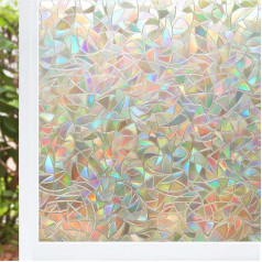 bunolur Privacy Window Film 3D Non-Adhesive Static Adhesive Decorative Window Glass Films Anti-UV for Home Office Decoration and Privacy Protection 90 x 200 cm