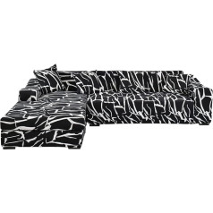 jianyana Sofabezug Ecksofa L Form Sofa Überwürfe Stretch Waschbar Sofabezug L Form Couchbezug 3 Sitzer+3 Sitzer mit 4 Kissenbezug