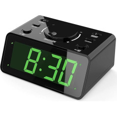 KWANWA Будильник-напоминалка с возможностью записи сообщений, диктофоном на 15 секунд и светодиодным дисплеем с цифрами размером 1,2 дюйма, пор