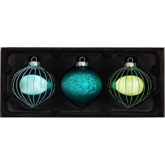 WeRChristmas Стеклянные шарики, зеленые, 3 штуки