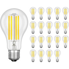 ledscom.de E27 Светодиодная лампа накаливания A70, 12 Вт = 118 Вт, белый, 1 800 лм, также погодоустойчивая, упаковка 20 шт.