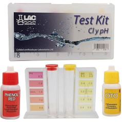 HAF® Pool Test Kit for Chlorine + pH | Тестер воды с жидкими реагентами / растворами для хлора и pH | Набор для быстрого определения показателей воды | В компл