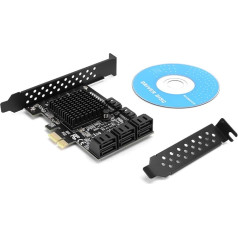 PCE8SAT-M01 PCI-E to SATA 3.0 Card Controller Expansion Card 8-Port SATA 3.0 Interface Expansion Card PCI-E 1X 2X 4X 8X 16X Interface Compatible with SATA6G 3G 1.5G Hard Drive