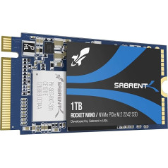 Sabrent 2242 M.2 NVMe SSD 1TB, внутренний SSD 2500MB/s Read, 42mm PCIe 3.0 X4, внутренний твердотельный накопитель, высокая производительность, совместим со всеми ПК, NU