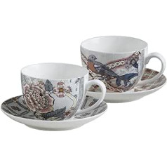 Mathilde M Set of Two Tea Cups and Saucers Madame de Pompadour