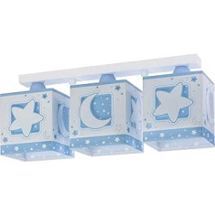 Dalber Children's Ceiling Light 3 Lights Moon and Stars MoonLight Blue