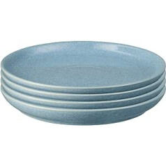 Denby Elements Blue Coupe Medium Plate, Set of 4