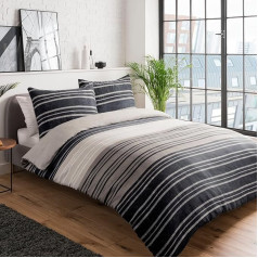 Sleepdown 5056242763536 Textured Striped Reversible Duvet Cover Set 135 x 200 см + 1 наволочка 80 x 80 см Polycotton Brown 135 x 200 см + 1 x 80 x 80 см