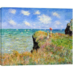 Wieco Art Claude Monet Cliff Walk at Pourville 1882 by Claude Monet Modern Classic Art Print for Living Room Home Kitchen Decorations