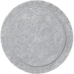 Erwin Müller Stuttgart Uni Series Bath Mat Extra Thick High Absorbency 100% Cotton Round Size 90 cm Diameter Light Grey