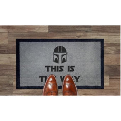 Mandarlorian Chewie This Is The Way Star Wars Fans Nylon Light Grey Brown Cream Novelty Door Mat (Light Grey)