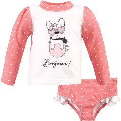 Hudson Baby Unisex Baby Swim Bonjour Months Swim Rash Guard Set 18-24 Months