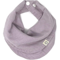 Indi by Kishu Baby - Infinity Scarf Bib - Fairtrade & GOTS Certified - Super Soft Organic Cotton Muslin Bib with Poppers, lavender, 6-36 Monate