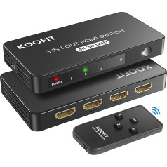 HDMI переключатель 3 в 1 выход, HDMI сплиттер 4K HDMI переключатель с пультом, HDMI коммутатор автомобильный HDMI мультиразъем поддерживает 4K 3D UHD, пере