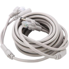Кабель Cat 5 CCTV, 5M/10M/15M/20M AHD Video Power Cable для IP-камер NVR System 10Mbps/100Mbps RJ45 + DC Power Connector (цвет белый) (20M)