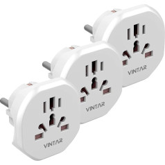 VINTAR 3 PC Travel Plug to German Floor Socket for Connecting Foreign Devices such as UK, USA, China, Italy, Switzerland etc. Универсальный адаптер, адаптер для путешествий, адаптер для розетки, б