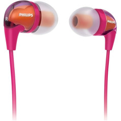 Philips SHE3683 InEar-Kopfhörer mit austauschbaren Kappen, transparentes Gehäuse, pink