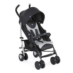 Chicco Echo Leichter Zusammenklappbarer Kinderwagen von 0 Monaten bis 22 kg, Kompakter Kinderbuggy mit Frontbügel, Schlafposition, Regenschirmverschluss, Verstellbarer Sonnenschirm, 1 Stück (1er Pack)