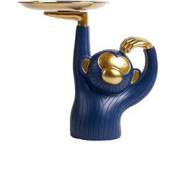 NENBOLEC Jewellery Tray Nut Shell Dessert Plate Monkey Sculpture Decor Living Room Art Arts Polyresin Gift 25 cm