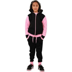 A2Z 4 Kids® Tracksuit Girls Boys Unisex Baby Pink Plain & Camouflage Print Contrast Fleece Hooded Top Bottom Jogging Suit Joggers Age 2-13 Years