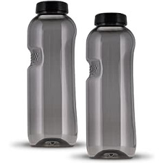 Kavodrink 2 x Tritan Water Bottle 0.75 L Water Bottle Black Sports Bottle BPA Free Bottle 750 ml