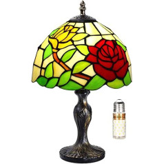 Spardar Tiffany Lamp, Bedside Lamp, Handmade with Stained Glass Lampshade and 3 Lighting Modes, Retro Table Lamp for Living Room, Bedroom, Office