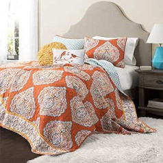 Lush Decor 5 Stück Harley Bettwäsche-Set, Tangerine, King Size