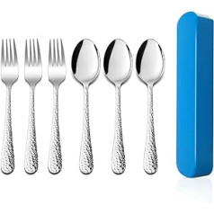 HaWare Kids Cutlery Set 6 Pieces Stainless Steel Kids Toddler Cutlery Set Small Metal Safe Cutlery Includes 3 Forks 3 Spoons School Dishwasher Safe