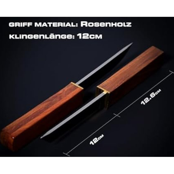 Zetterrank 2-in-1 Jagdmesser Doppelmesser,Outdoor Messer mit Scheide,Tanto Messer Legal Deutschland,Japanisches Camping Messer.