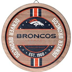FOCO NFL Denver Broncos Wooden Team Sign, One Size