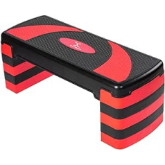 MAXSTRENGTH Aerobic Training Stepper 5 Adjustable Levels Ideal for Home Gym Workout Cardio Yoga Red